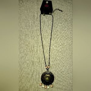 Paparazzi Bronze Primitive Sun Necklace and Earring Set